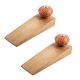 2 Pieces Orange And Black Etched Ceramic Wooden Door Stopper
